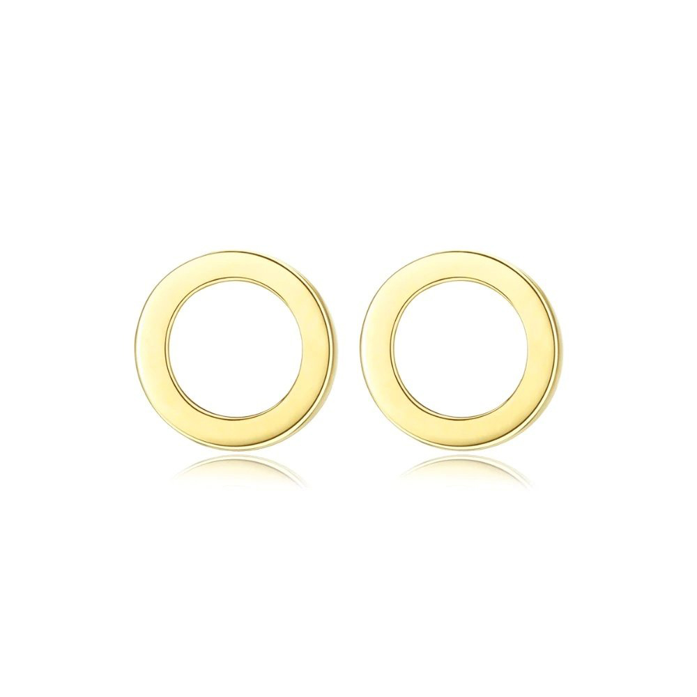 14K_Gold_Classic_Round_Shiny_Stud_Earring_oje002