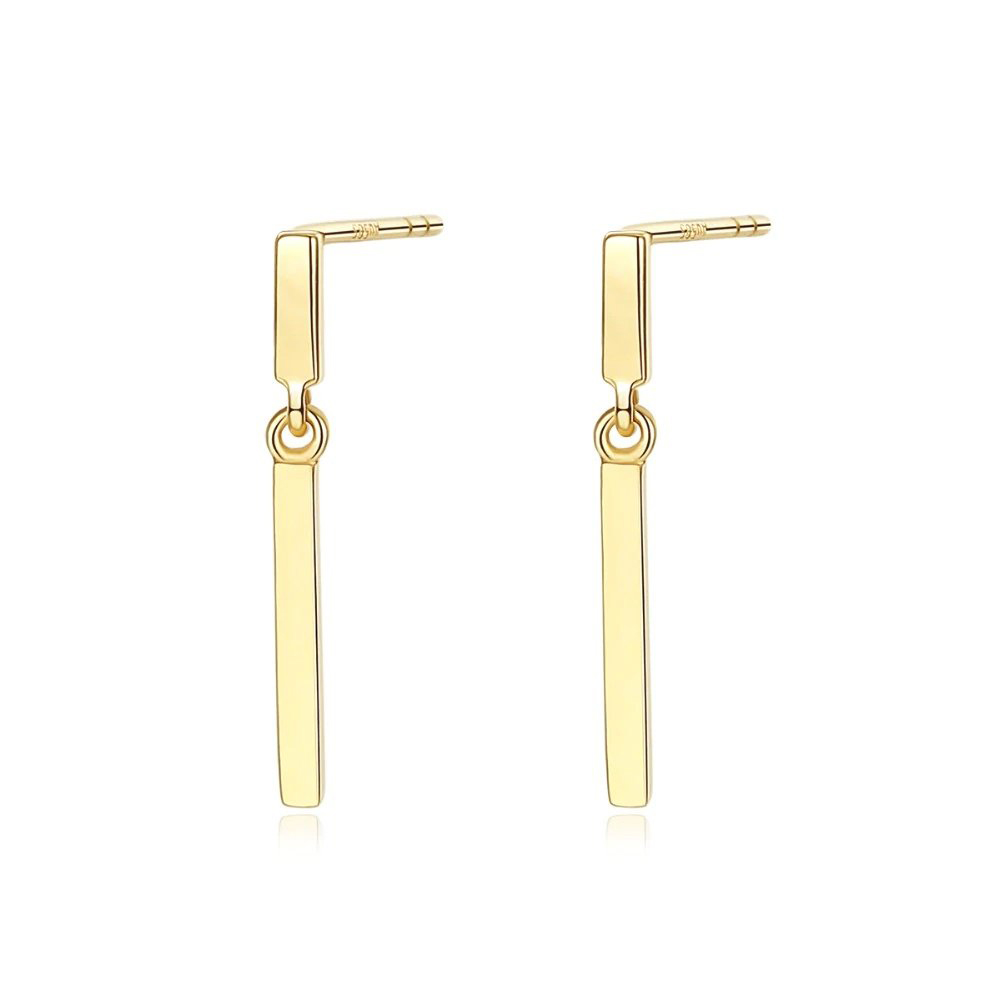 14K_Gold_Minimalist_Post_Bar_Drop_Earring_oje006 14K Gold Minimalist Post Bar Drop Stud Earrings for Women