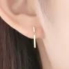 14K Gold Minimalist Post Bar Drop Stud Earrings for Women
