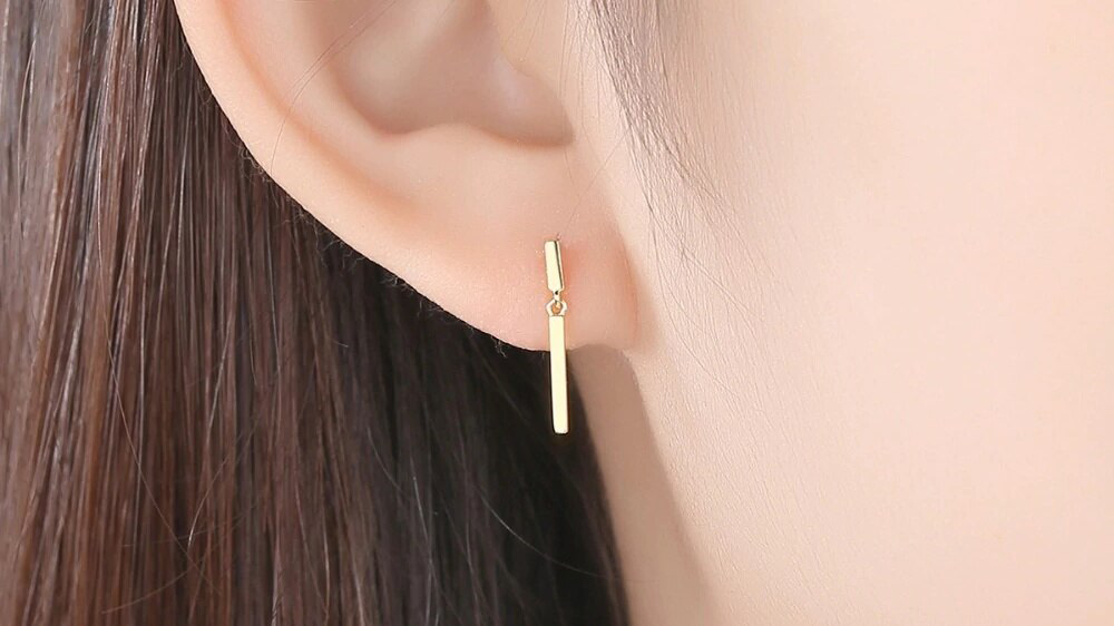 14K_Gold_Minimalist_Post_Bar_Drop_Earring_oje006_02 14K Gold Minimalist Post Bar Drop Stud Earrings for Women