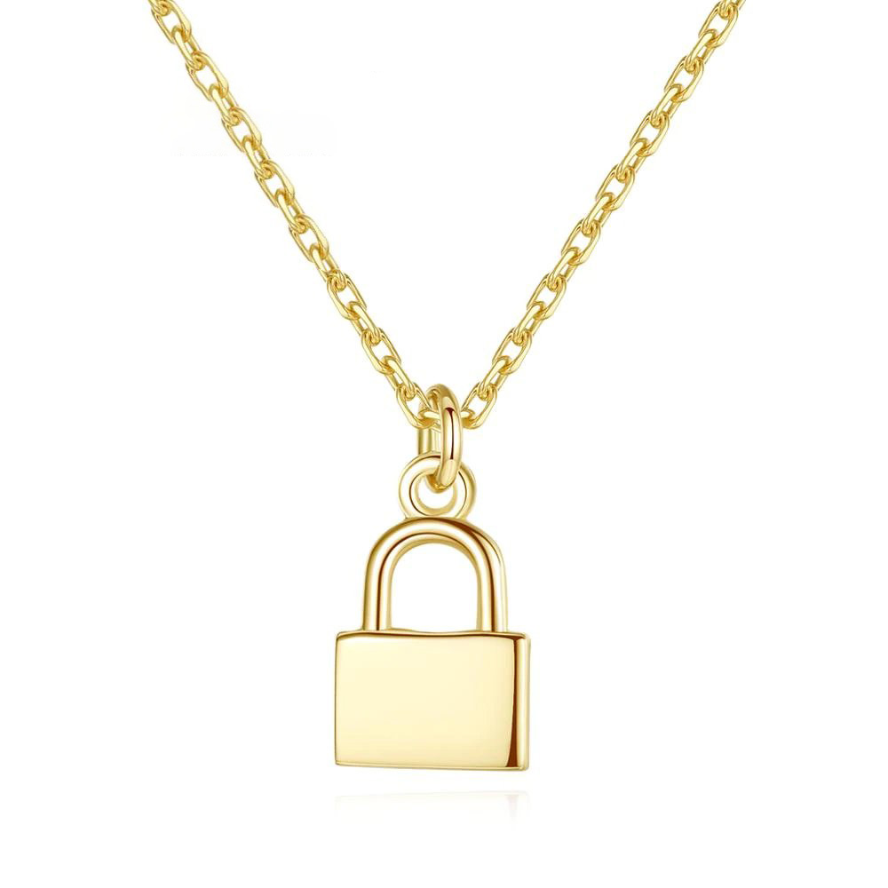 14K_Gold_Simple_Padlock_Lock_Necklace