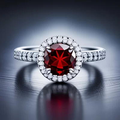 14K_white_gold_garnet_stone_and_diamond_ring