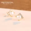 14k Gold Natural Freshwater Pearl Stud Earrings for Women