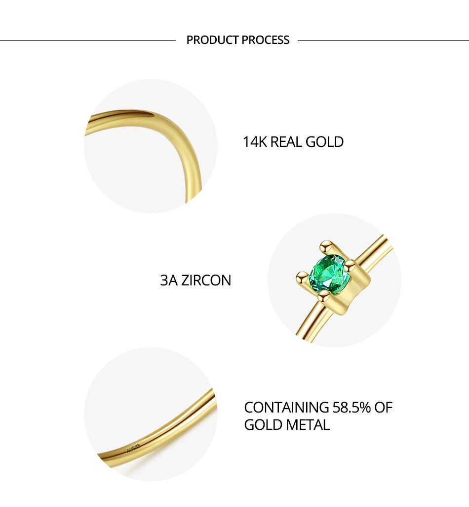 14k Gold Minimalist CZ Ring for Women