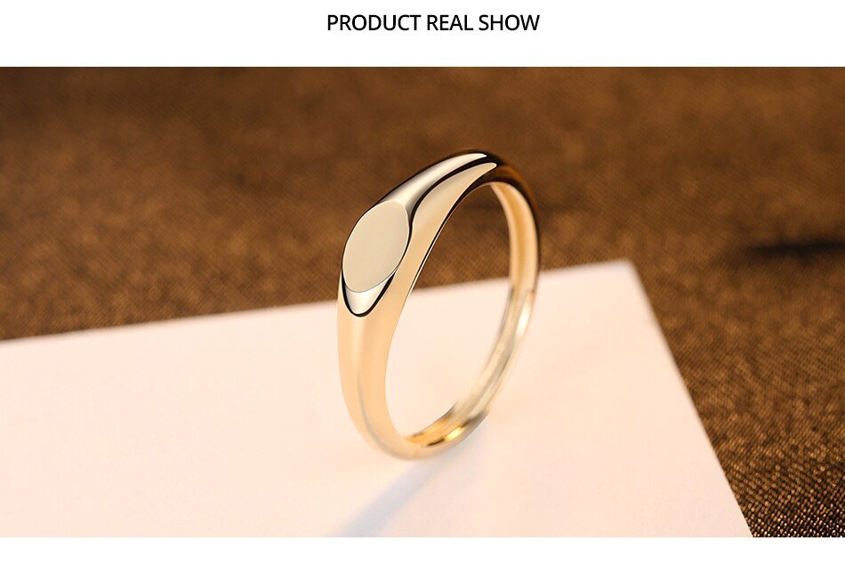 14K Gold Minimalist Solid Polished Ring For Women