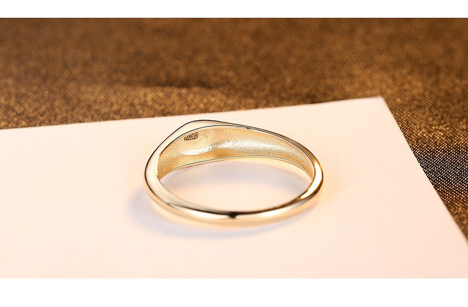 14K Gold Minimalist Solid Polished Ring For Women