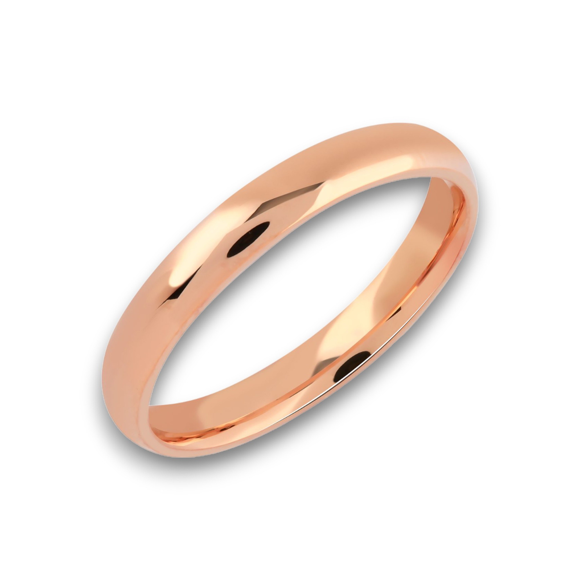 3mm wedding band 14k hollow lightweight dainty ultralight rose gold_01