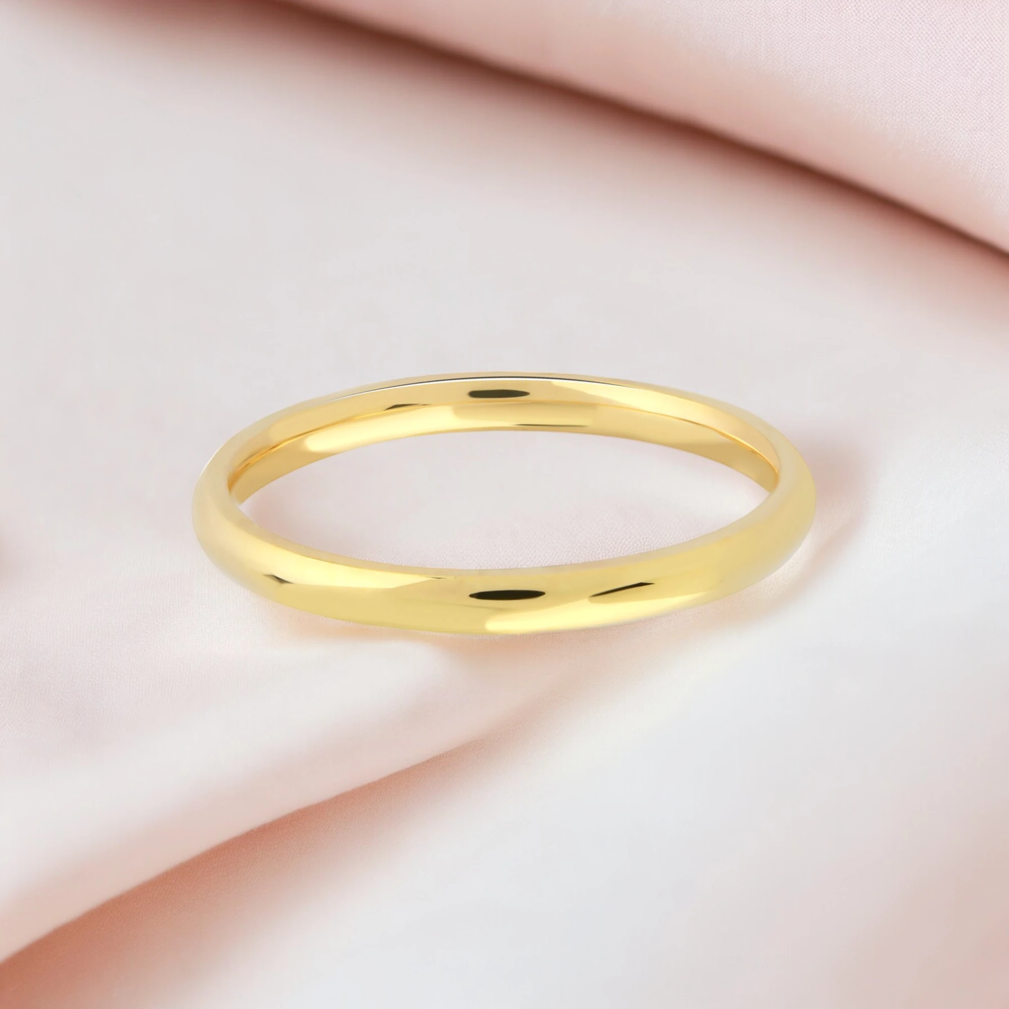 3mm wedding band 14k hollow lightweight dainty ultralight yellow gold_02