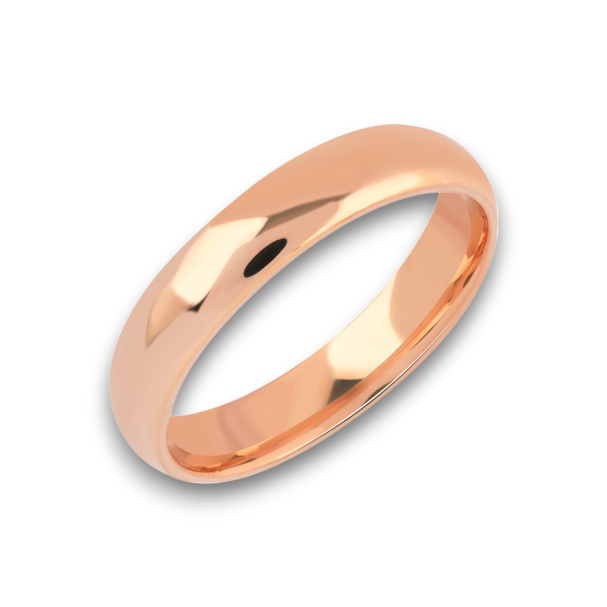 5mm dome shaped hollow ultra light wedding band rose gold_01